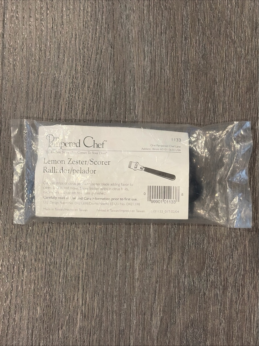 Pampered Chef Lemon CITRUS Vegetable Zester/Scorer #1133 New Sealed Package